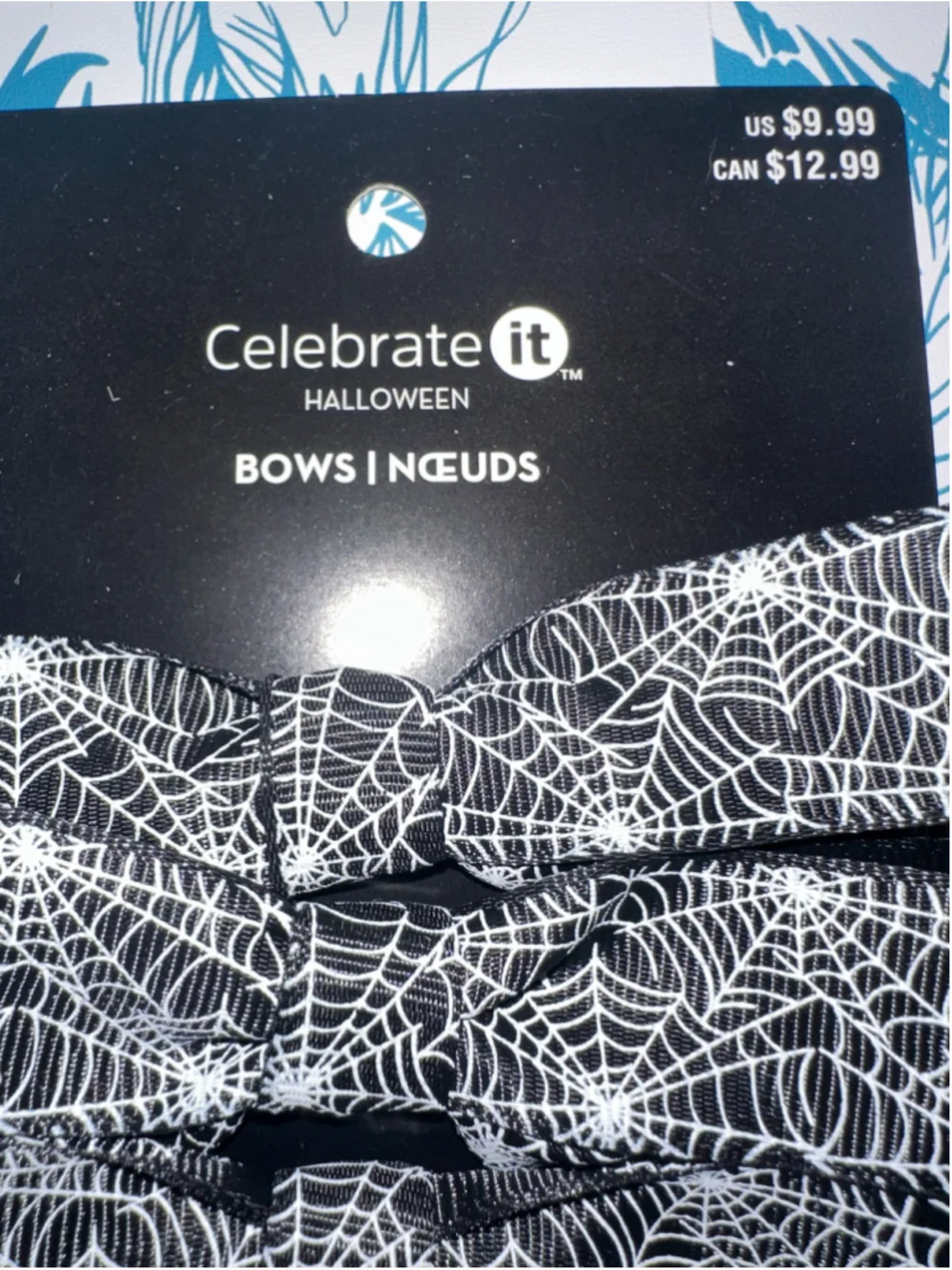 Celebrate It Halloween Spider Web and Bows Set One Size Black White